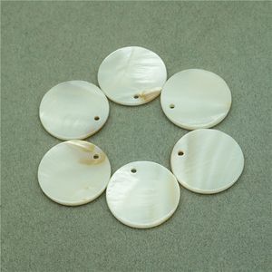 50pcs DIY Jewelry Findings 35mm Natural Shell Beads Round White Loose Shell Beads For Earring Jewelry Making Pendant Accessories