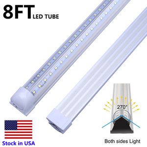 8' Garage Light LED Tubes 4ft 5ft 6ft 8ft 8 Feet 72 Inch Bubs LED 120W T8 LED Tube Lights Double Sides Warehouse Lighting