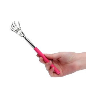 Bear Claw Skeleton hand Back Scratcher Practical Handy Stainless Adjustable Pen Clip Back Scratcher Telescopic Pocket Scratching Massage Kit