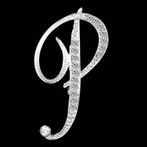 26 A-Z Crystal English Letter Brooch Diamond Initial Lepal Pins Brooches Badge Fashion Jewelry for Women Men Will and sandy gift