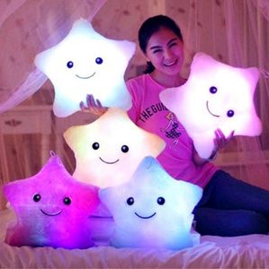 Luminous Star Heart Glowing Pillow Christmas Toys For Children Led Light Plush Cushion Star Pillow Kids Toys For Girls c108