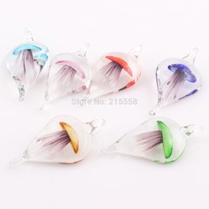 Glass Jewelry jellyfish Murano Glass Pendant scaleph Lampwork Pendant for Necklace Free Shipping JJAL BE389