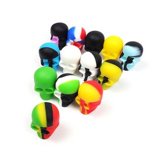 silicone oil containers 15ml Skull Smoking Container Wax Dab Jar Storage Jars Screw Top