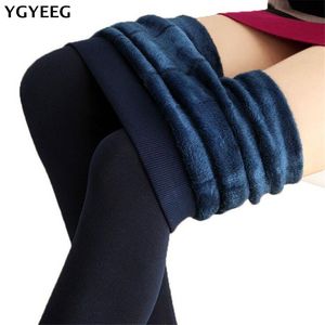 YGYEEG femmes pantalons bonbons couleurs femmes pantalons Plus velours épais chaud Leggings pour hiver dames Super élastique vêtements pour femmes