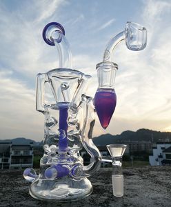 Dab Rig Glass Bong Pipa ad acqua Tire Perc Bong Heady Pipe Oil Rigs Glass Recycler Gorgogliatore Narghilè