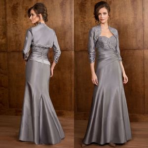 Sirena chic Abiti per la madre della sposa Sweetheart Appliques in pizzo Pieghe Abiti da ballo formali Due pezzi Mothers Dress For Weddings