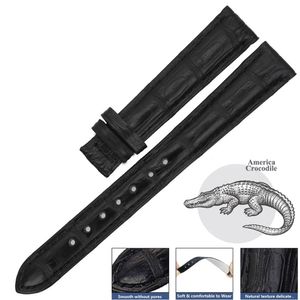 Wholesale alligator band for sale - Group buy ZLIMSN New Real Alligator Watch Strap black Genuine Leather Watch Bands mm For Men Or Women Luxury Crocodile Watchband