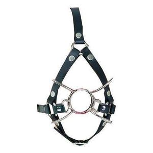 Bondage PU-Leder Verstellbarer Gürtel O-Ring Open Mouth Gag Harness Spider Restraint #T78