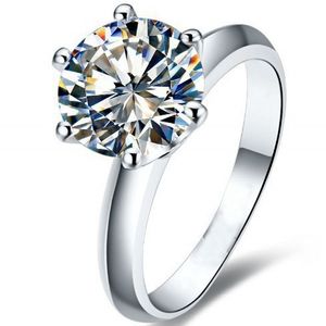 Choucong ホットソリティア 2ct ダイヤモンド cz 925 スターリングシルバー女性婚約結婚指輪リング Sz 4-10 ギフト