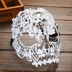 Metalowe maskarady Maski Elegancki Metalowy Laser Cut Wenecki Halloween Ball Masquerade Maska Dla Party Cosplay Festival Show