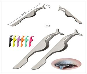Rostfritt stål Ögonfransar Curler False Eyelash Pincezers Applicator Clip Makeup Tool Skönhet Multi-Colors 5 färger DHL