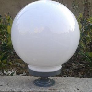 Outdoor IP44 Porch Table Lamp Water-Proof Garden Gate Hallway White Acrylic Ball Chapiter lamp antirust Balcony Corridor pillar lamp