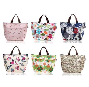 outdoor portable cooler bags beer drinking food bags thermal lunch bag camping flower pattern picnic box women hand bags infant storage bag