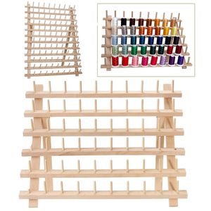 Foldable Wood Thread Stand Rack Holds Organizer Wall Mount 60 Spool Cone Embroidery Machine Sewing Storage Holder