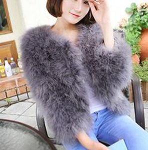 LET-SETTING 2017 hot sale Ostrich wool fur plus size women coat feather fur women winter jackets and coats
