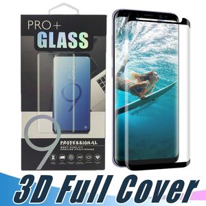 Proteggi schermo in vetro temperato Custodia curva 3D Custodia amichevole per Samsung S9 S8 S10e S10 Plus Nota 10 9 8 S7 con confezione al dettaglio