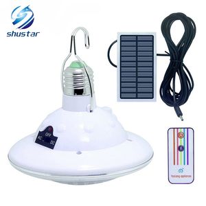 Ao ar livre 22 LED Solar Pátio Quintal Caminhadas Tenda Luz Camping Lâmpada Pendurada Com 3.7 v / 1 w Painel Solar Branco Puro de Controle Remoto