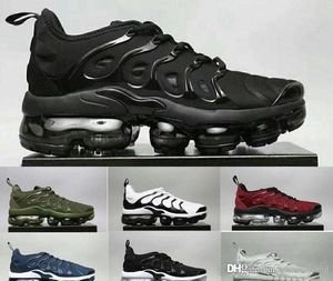 Novità 2018 TN Plus Olive Uomo Scarpe sportive da corsa Sneakers Uomo Run In Metallic Bianco Argento Colorways For Male Shoe Pack Triple Black Max TN PLUS Vapormax vapor