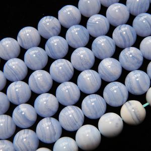 8mm Charm natural Brazil blue lace chalcedony round loose beads wholesale gift for jewelry making design DIY bracelet Yoga Bracelet