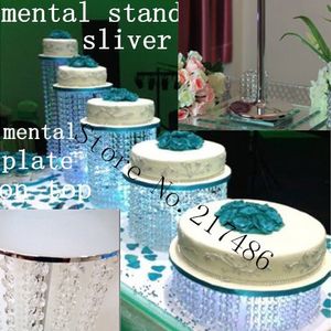 cristal alto com mesa mental topo bolo stand peças centrais de candelabro para casamentos
