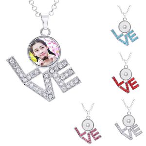 button necklaces pendants for dye sublimation love zircon necklace pendant for women hot tranfer printing consumable 4 colours