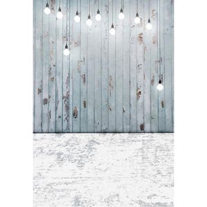 Vintage Wood Planks Wall Backdrop for Photography Printed Hanging Bulbs Kids Children Photo Studio Backgrounds Foto Hintergrund