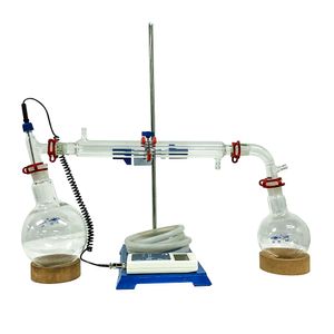 Material de laboratório Equipamento de laboratório 1L Fácil Caminho curto Destilação Rapid Purificação Distilled Plant Decilition Kit para plantas Purificações e destilações