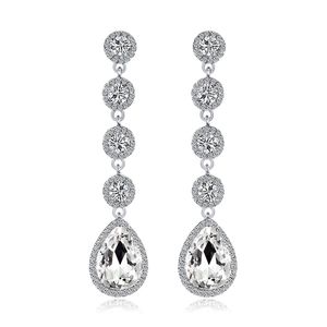 Brudsmycken Crystal Earrings Stud Rhinestones Prom Partyörhängen Bröllopsmycken för brudtärnor Evening BW-217