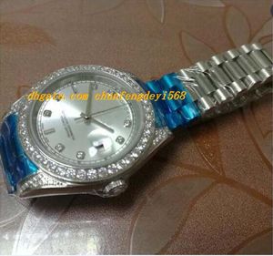 Top Qualidade Relógios De Luxo 118346 Platina Caixa De Diamante Bisel Papers Automática Marca de Moda Relógio de Pulso dos homens