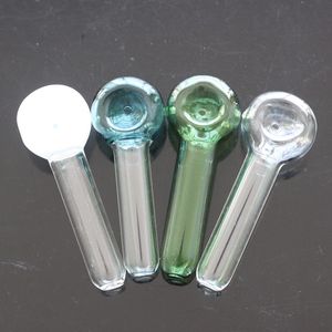 Colher de vidro Tabaco Fumar cachimbos de mão Queimador de óleo Mini Bongs de água Dab Rigs Heady Bubbler