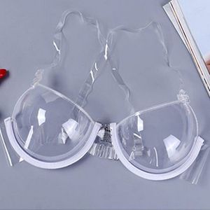 Women Sexy Push Up Lingerie Bras Underwear TPU PVC Transparent Clear Bra Ultra Thin Straps Invisible Bras