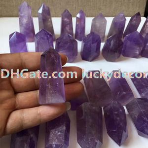 10pcs Various Sizes Natural Amethyst Gemstone Points Genuine Amethyst Single Terminated Magic Wand 6 Sided Prism Crystal Grid Pagan Altar