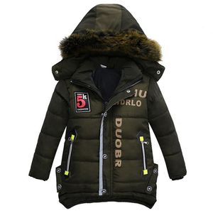 Детская зимняя куртка для мальчиков с капюшоном хлопок износа снег горячей куртки для мальчика 3 - 6 лет дети пальто одежды