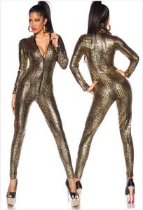 Сексуальные женские комбинезонные белье плюшевая изделия из искусственной кожа Bodysuit Club-wear M-2XL #T78