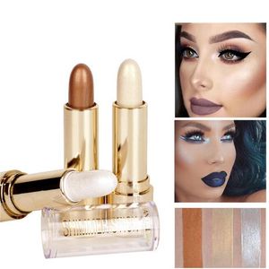 HANDAIYAN highlight contour stick 3 colors waterproof long lasting brighten bronzer 2 in 1 contour stick Makeup Cosmetic DHL free shipping