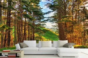 Papel De Parede Woods пейзаж 3d обои Современный телевизор фон Настенная живопись