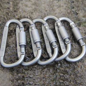 6st / lot Carabine Outdoor Travel Kit Camping Alloy Aluminium Survival Gear D Typ Hook EDC Carabiners