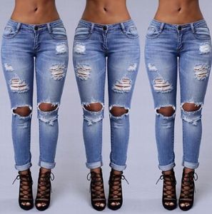 Boyfriend Hole Ripped Jeans Denim Vintage Proste Dżinsy Dla Dziewczyny Wysoka Talia Dorywczo Spodnie Kobiet Slim Dżinsy