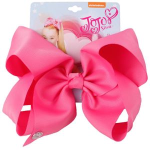 8 Inch Hair Bows Princess solid color With Clip For Baby Children girls Hairpins with card kids Hair Accessory
