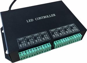 LED şerit kontrol cihazı, tam renkli programlanabilir, WS2811, WS2812 kontrolörleri, 8 portlu 8192 piksel, DMX512, WS2812, vb.