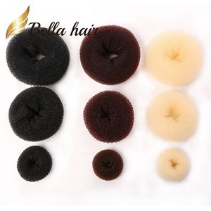 Diy Hair Donut Bun Maker Brown för kvinnor Girls Kids Chignon Frisyrer 1 Set Small Medium och Large by Bella Hair