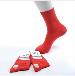 Chinese Geluk Karakter FU Sokken Fortuin Unieke Rode Sokken Voor Mannen Katoen Zachte Kwaliteit Koppels Sox Rode Sokken Lot 6 paar BOC032