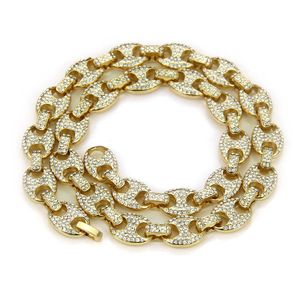 Colar de corrente de tênis de cristal de aço inoxidável de zircônia de forma geométrica Ouro prata Cor Material Iced Out Corrente CZ Colar de hip hop