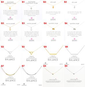 Модные ожерелья-чокеры Dogeared с белой картой, золотым посеребренным кулоном, ожерелье 49 дизайнов в серебристом золоте