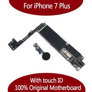 iPhone 7 Plus 32GB 128GB 256GBタッチID指紋付きマザーボードオリジナルロック解除ロジックボード無料配送