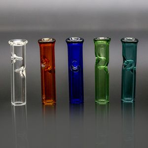 Mini glasfilter tips med platt rund mun för hookahs torr ört rulla papper cigaretthållare pyrex rör rökning rör