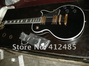 البيع بالجملة الساخنة G-Custom LP مع Black Pickguard Tuning Keys Ebony Board Guitar مع CASE