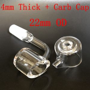 4mm Thick quartz banger nail with colored carb cap OD 22mm quartz banger Female Male 10mm 14mm 18mm Joint 90 Degrees