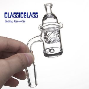 Rökning Tillbehör Flat Top Quartz Banger Terp Pearl Bowl Cyclone Carb Cap 25mm 10 14 18 Glas Bong