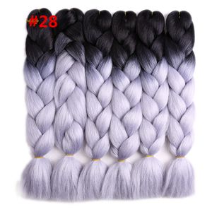 24 pollici 100g 2T 3T 4T Ombre Kanekalon Jumbo Intrecciare i capelli sintetici Crochet Estensioni dei capelli biondi Trecce Acconciature